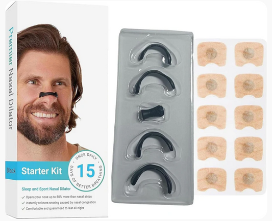 Breathing Nasal Strip Starter Kit – Patented Anti-Snoring & Airflow Booster